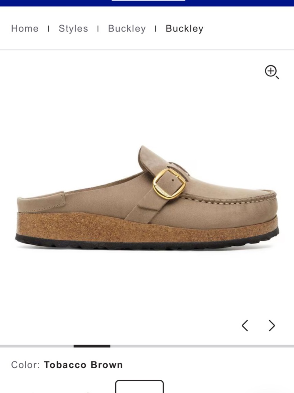 Birkenstock Buckley Tobacco Brown Suede Mule with Gold Buckle - Picture 3 of 10